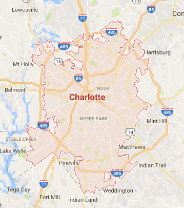 A map of charlotte, nc